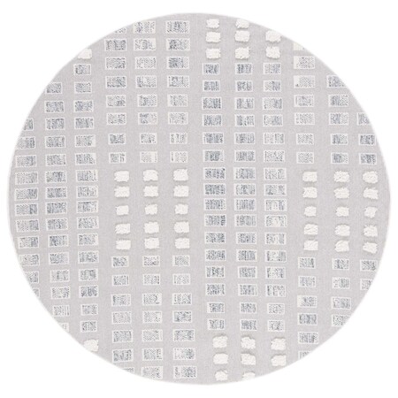 Safavieh 6 ft. 7 in. x 6 ft. 7 in. Trends Contemporary Round Area Rug; Grey & Ivory TRD122F-7R